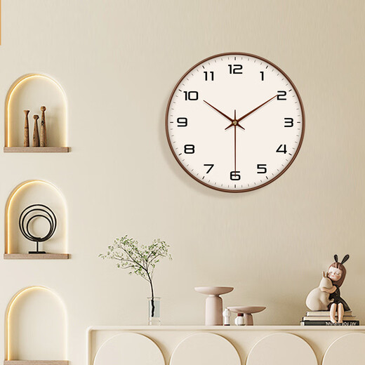 Made in Tokyo, Muyu series wall clock clock wall clock living room 2025 new electronic clock 35cm mocha brown