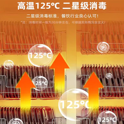 志高商用高温消毒柜立式消毒碗柜热风循环双门食堂厨房紫外线消毒烘干一体机大容量不锈钢二星级消毒柜 1050L推车二星级丨智能触控丨热风循环丨餐盘层架