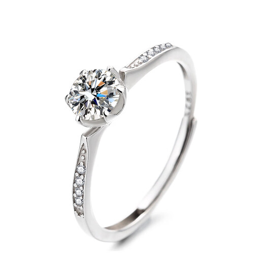 EothPT950 platinum moissanite diamond ring for women platinum light luxury niche live Valentine's Day birthday gift for girlfriend PT950 platinum moissanite diamond ring + certificate