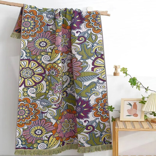 80*160 cm gauze bath towel, pure cotton, thickened and enlarged, beach sports wrap, travel nap blanket, Bear 80*160