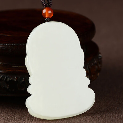 Wanxi White Jade Guanyin Pendant Men's Jade Pendant Jade Necklace to Keep Peace Thousand-Hand Guanyin Bodhisattva Pendant Jade Jade Plaque