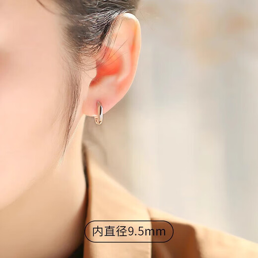 Lipan 999 sterling silver earrings women's ear buckles high-end earrings plain hoop earrings niche unique earrings 2025 new style 999 pure silver earrings pure silver + gift box