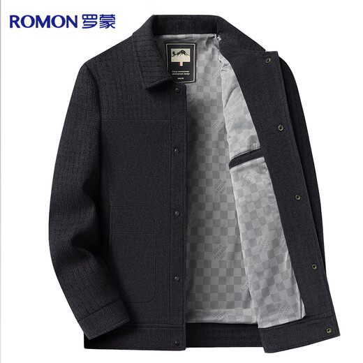 Romon jacket men's coat lapel solid color business casual fashion stretch jacket dad wear young and middle-aged men's wear