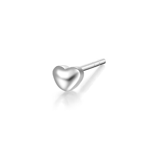Mengjinyuan pt950 platinum earrings, love platinum simple glossy earrings, birthday gift for girlfriend, heart-shaped earrings - about 0.7g