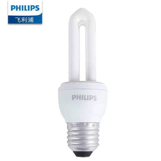 Philips (PHILIPS) electronic energy-saving lamp U-shaped lamp table lamp hole lamp compact self-ballasted fluorescent lamp E27 screw 2U energy-saving lamp 8W white light 1