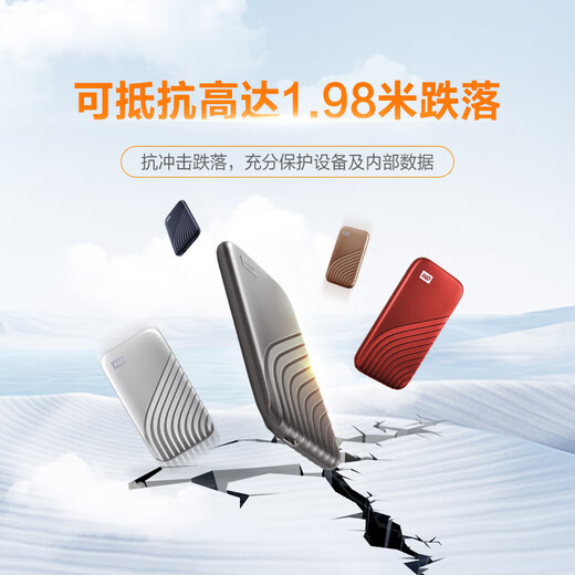 西部数据（WD）移动硬盘固态PSSD type-c接口  小贝壳 手机直连笔记本外接 My Passport随行 闪耀银1050MB/s 2TB