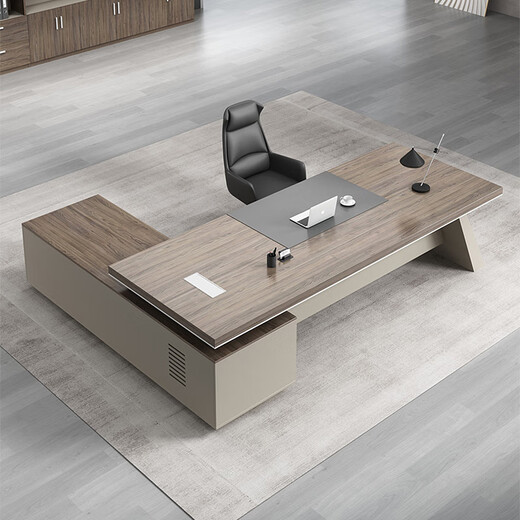 Guiqiu Boss Desk Simple Modern Slant-Leg Executive Desk Single President Desk Manager Desk and Chair Combination Office Furniture 1.6 Meter Boss Desk