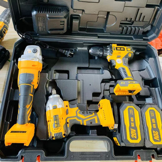Raging Whale 15-cell battery brushless rechargeable electric hammer impact drill lithium electric angle grinder electric drill wrench battery universal set Ares VIP four-piece set hot recommendation recommended brushless four-piece set-four batteries and two charges