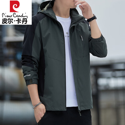 
Piercadian couple's charge windbreaker men's spring and autumn thin single-layer windbreaker price thick jacket outdoor windproof waterproof plus size clip 6629 black XL