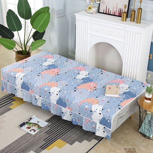 Xuxian full-cover sofa cushion foldable sofa bed cover four-season universal non-slip sofa cover simple dual-purpose without armrests small fish blue 1.8 meters long 1.5 meters wide