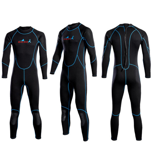 BLUE DIVE wetsuit swimsuit 2mm one-piece men's warm surfing paddleboard motorboat swimming winter swimming snorkeling free cold protection blue line 2XL