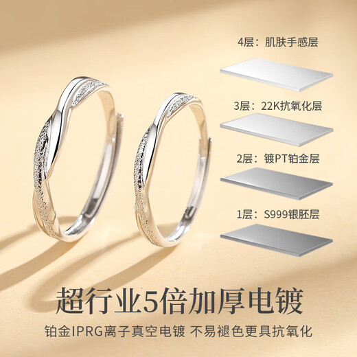 Saint-Jacques Möbius ring 999 sterling silver couple ring men's and women's plain ring birthday gift for girlfriend 7 warehouse delivery/next day delivery - Möbius ring