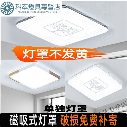 Janevia square lampshade shell universal magnetic ceiling lampshade shell anti-glare separate lampshade shell with square all white 30cm magnetic lampshade