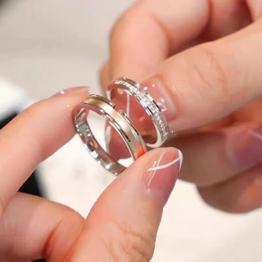 PT950 platinum ring for women, 18K couple ring, a pair of platinum niche design Valentine's Day gifts for girlfriends, light luxury Jianjia Bailu women's ring single, free exquisite counter gift box