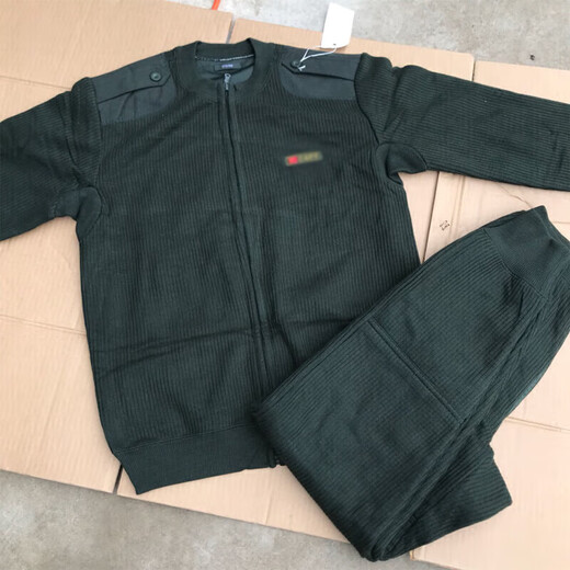 ITATOYES fleece jacket and trousers suit for men in cold areas, plus velvet and thickening for winter, new fleece jacket and trousers, warm and cold-proof cotton trousers, olive green velvet jacket and trousers 175/92-96