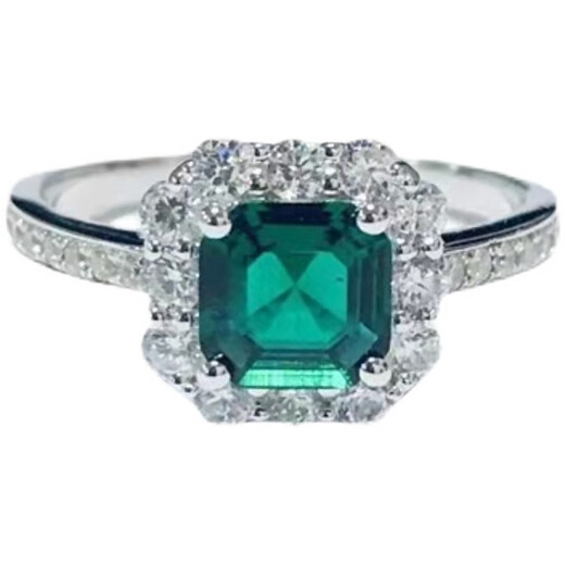 Nilan PT950 platinum emerald ring artificial female moissanite fashion retro temperament inlaid No. 6