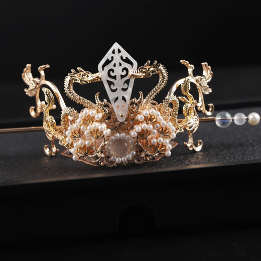 Mengyi ancient style men's crown women's hair crown ancient costume Hanfu cos hairpin jewelry multi-color classical hair accessories gold