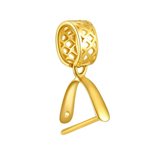 Mi Ling pure 18K gold buckle head thickened clip melon seed buckle jade jade inlaid K gold pendant buckle necklace pendant buckle No. 9 18K yellow color (light yellow) 1