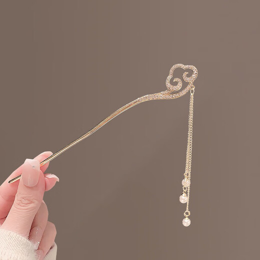 Su Shiliu New Chinese Style Xiangyun Tassel Hairpin Retro Style Hairpin Ancient Style Hairpin Hanfu Step Header Hair Accessories Xiangyun Rhinestone Tassel Hairpin