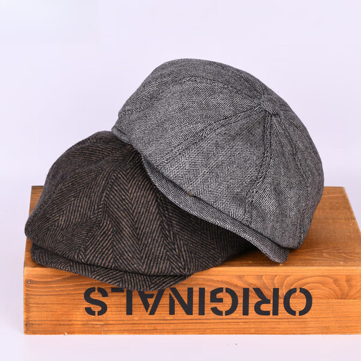 Trinkstil, Senior Peaky Blinders, achteckiger Hut, britische Baskenmütze für Herren, Retro, alter Zeitungsjungenhut, Malerhut, dunkelgrau, Einheitsgröße, 57–58 cm, verstellbar