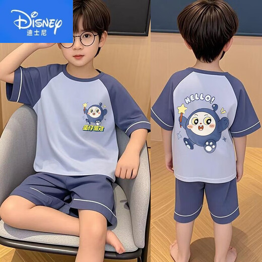 Disney boys' pajamas 2025 new summer children's pure cotton short-sleeved suit Nezha: The Devil Boy Boy Thin Home Clothes 705 Red Nezha Boys One Size 14 (recommended body size 125-13555 Jin Jin equals 0.5 kg