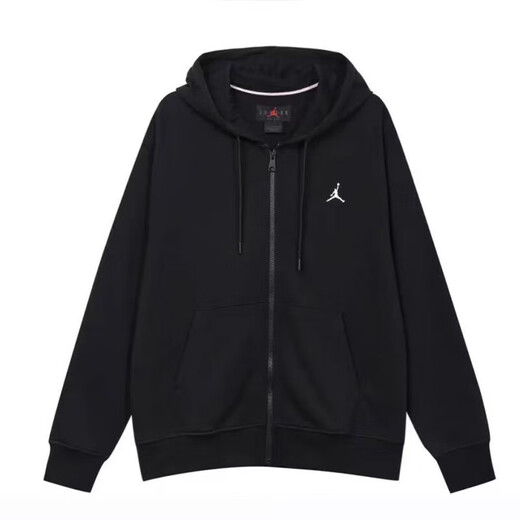 Jordan Men's Hooded Jacket Jordan Embroidered Logo Plus Velvet ESS Warm Sportswear FJ7772-010 Black XL