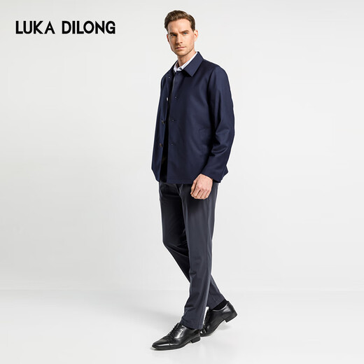 Luca Dilon 100% Sheep Wool Spring and Autumn New Light Business Executive Jacket Casual Versatile Jacket for Men Royal Blue L (50)