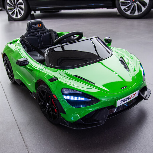 Geleeo McLaren children's electric car four-wheel baby car can seat men and women and children remote control toy sports car children's car, painted wine red, four-wheel drive + LED light + swing