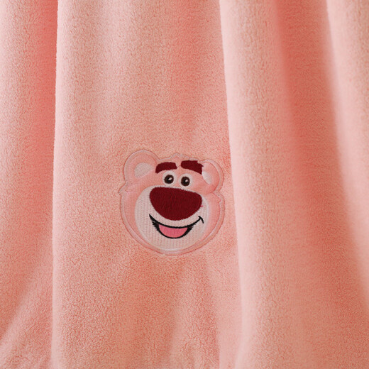 DisneyBaby children's bath towel set cartoon coral velvet multifunctional baby bath three-piece set strawberry bear powder