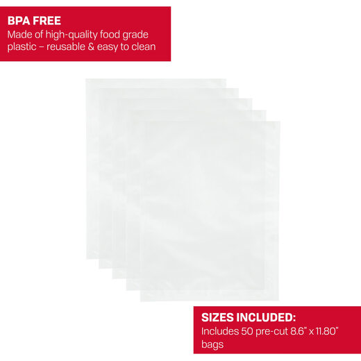 NESCOVS-05B 50 Count Vacuum Sealer Bags 8 by 12-Inch