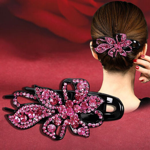 Qijitu Grasp Clip Women's Back Hair Clip Mother Duckbill Clip Retro Hair Clip 2024 Dark Blue Clip 1