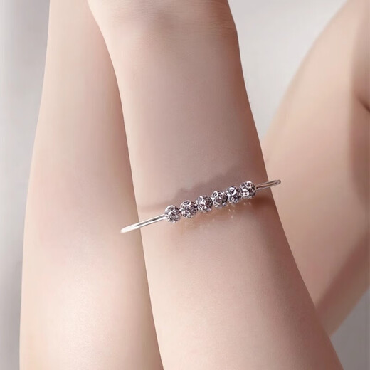 Yuan Shengfu's new PT950 high-quality fashionable hollow ball platinum bracelet, genuine platinum transfer beads, women's hand jewelry, 7.82g, 14-15.5CM