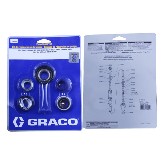 Bolsa de reparación de Graco 395/49/495/695/10957900 Piezas de anillo de sellado de rociador 248212 Graco 695/1095 Anillo de sellado