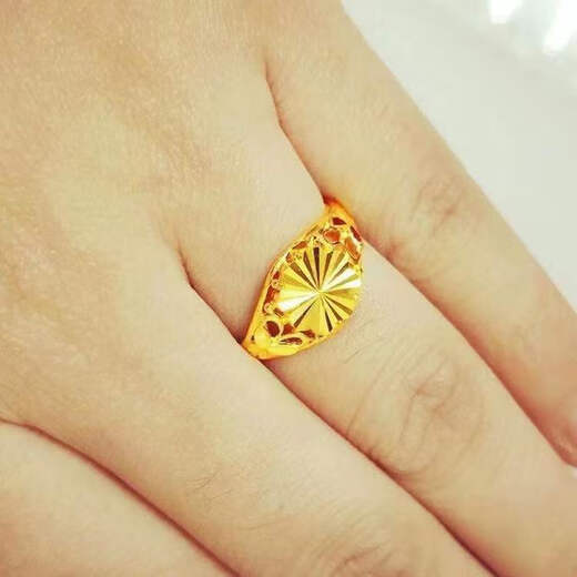 Puli Hong Kong duty-free gold ring for women, non-fading, real gold imitation 999 pure gold love ring, live mouth, adjustable gift, large flower ring, same style for men and women