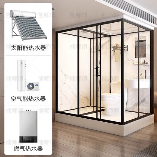 Wulang Machinery (can be installed on the door) shower room integrated shower room integrated shower room finished bathroom partition dry and wet separation 1.0*1.2M without toilet side door