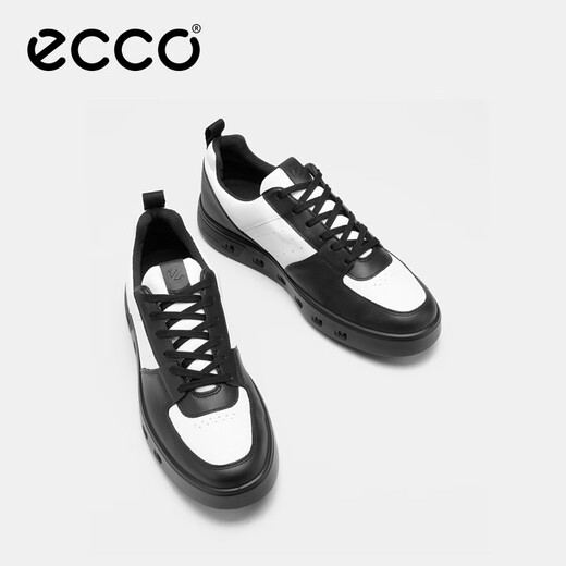 ECCO* men's sneakers casual sneakers round toe thick sole casual shoes same style as male stars Street 720 520814 HL black/white 52081450669 41