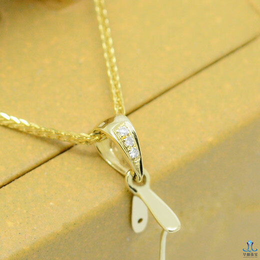 Pure pure 18K gold button simple diamond melon seed buckle jade pendant buckle rose gold melon seed buckle jade pendant clip buckle 18K gold