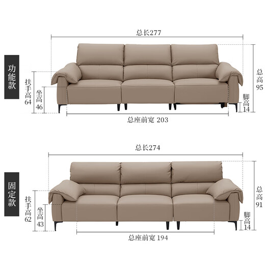 
Gujia Home KUKA Electric Function Sofa Leopard Handrail Italian Zero Wall Sofa 6212 Fixed Leather 1253 Smart Home 1253 [Phantom Black] Three-person