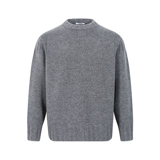 LEZORA Nostalgic Thick Needle Mother Brand 560g Superfine Merino Wool Anti-pilling Thick Sweater for Men Gray XL