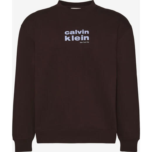Calvin KleinCK Men's Sweater New Warm and Comfortable Cotton Solid Color Bottoming Daily Breathable Casual Trendy Simple Men's Pullover Braun One Size | M