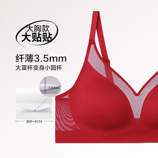 Admiration Zodiac Year Gift Box Red Bra and Panties Set No Wires Seamless Big Breast/Small Breast Underwear Set Big Breasts Show Small Set - Lucky Red Gift Box Style M (165)