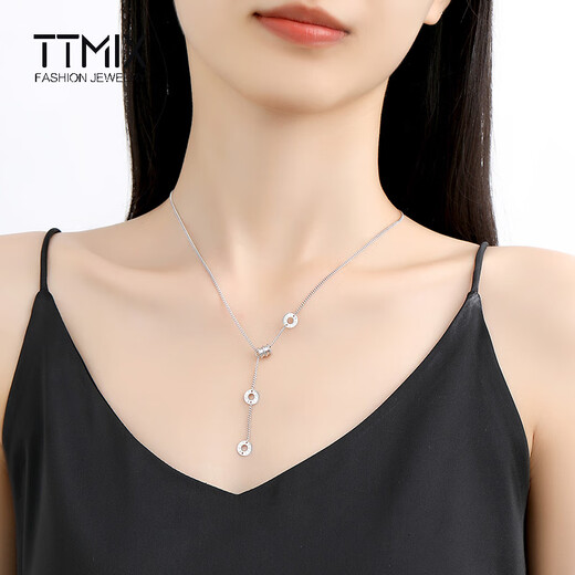 TTMIX small waist platinum pendant platinum necklace chain platinum pt950 necklace women's platinum necklace 6.76g total length about 44cm