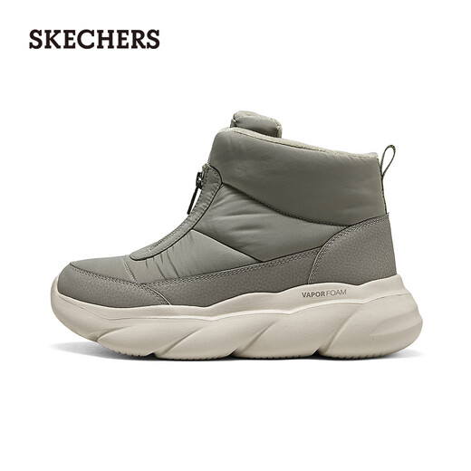 Skechers New Year's Gift Winter Boots Women's Shoes Thick Soled Height Snow Boots Warm Cotton Shoes Mid-High Top Velvet Bread Boots 168062