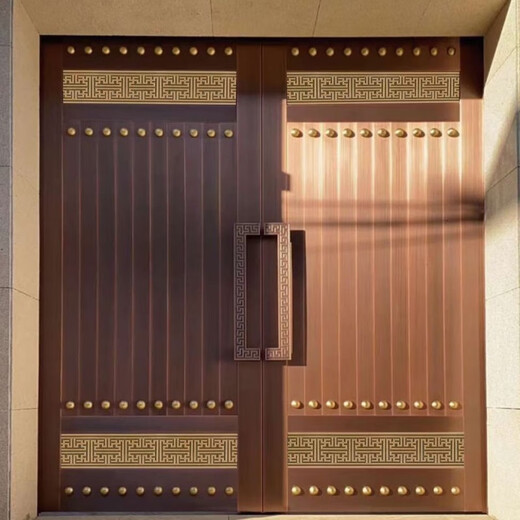 维诺亚钢门304镀钢豪华中式农村别墅庭院自建房堂屋双开四开大门 钢铜材质0.8厚度 色卡