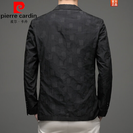 Pierre Cardin Spring and Autumn Blazer Men's 2025 New Casual Thin Unisex Men's Fashion Korean Printed Slim Small Suit Blue XL 180 Suitable for 150-165 Jin Jin equals 0.5 kg