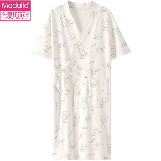 
Victorian style (VEDORYGEDIAO) nightgown for women summer pure cotton short-sleeved bathrobe Japanese thin Yugui dog pajamas Japanese mid-length 653 L