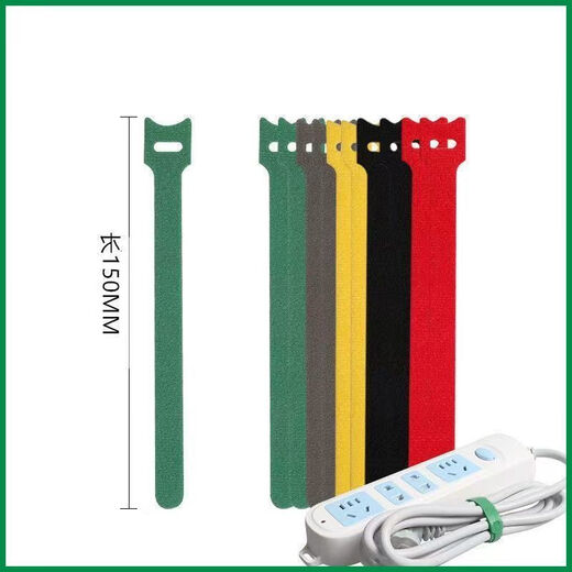 Almacenamiento de cable de la correa elástica de velcro Todo se puede pegar a los auriculares de gestión de alambre a los auriculares Cable de gestión de alambre de alambre Bundling Buckle Color Color Administración de alambre Cinturón Negro 5 tiras [Exclusivas para el evento]