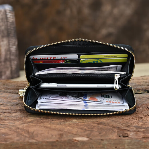 Orpheus Cartera de cuero genuino Moda para mujer Nuevo bolso de estilo étnico Cartera de cuero larga de primera capa para mujer Bolso de mano Cartera para mujer Amarillo