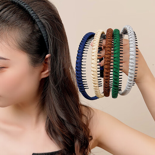 Zuoou toothed anti-slip headband for women, hairpin, headband, headband, hair hole, face wash, special bangs and broken hair arrangement artifact, elegant black