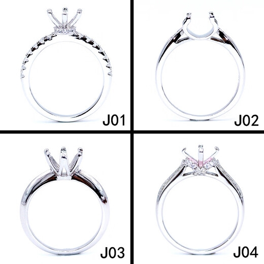 Fat Donglai's same style 18k gold ring with empty support, Seiko moissanite l ring support, 925 silver plated 18k gold ring fixing port J01 (1 carat)